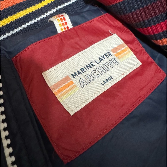 🔥 Marine Layer Mens Archive Portillo Lightweight Retro Colorblock Ski Vest NWT - Picture 4 of 7